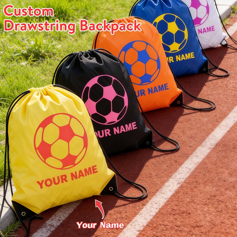 Drawstring Gym Bag - 맞춤 이름 축구 드로스트링 백팩 강화