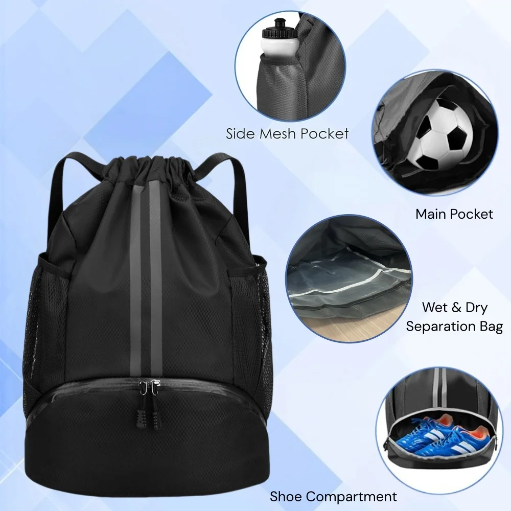 드로스트링 스포츠 백팩, 신발 수납공간과 습식 건식 분 - Drawstring Gym Bag 리뷰 및 가격