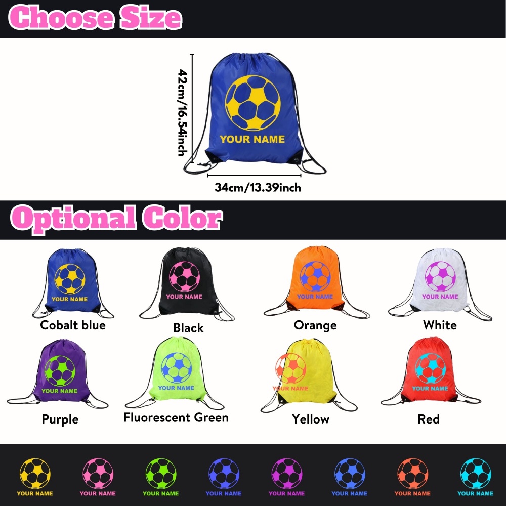 맞춤 이름 축구 드로스트링 백팩 강화 모서리 폴리에스터 - Drawstring Gym Bag 리뷰 및 가격