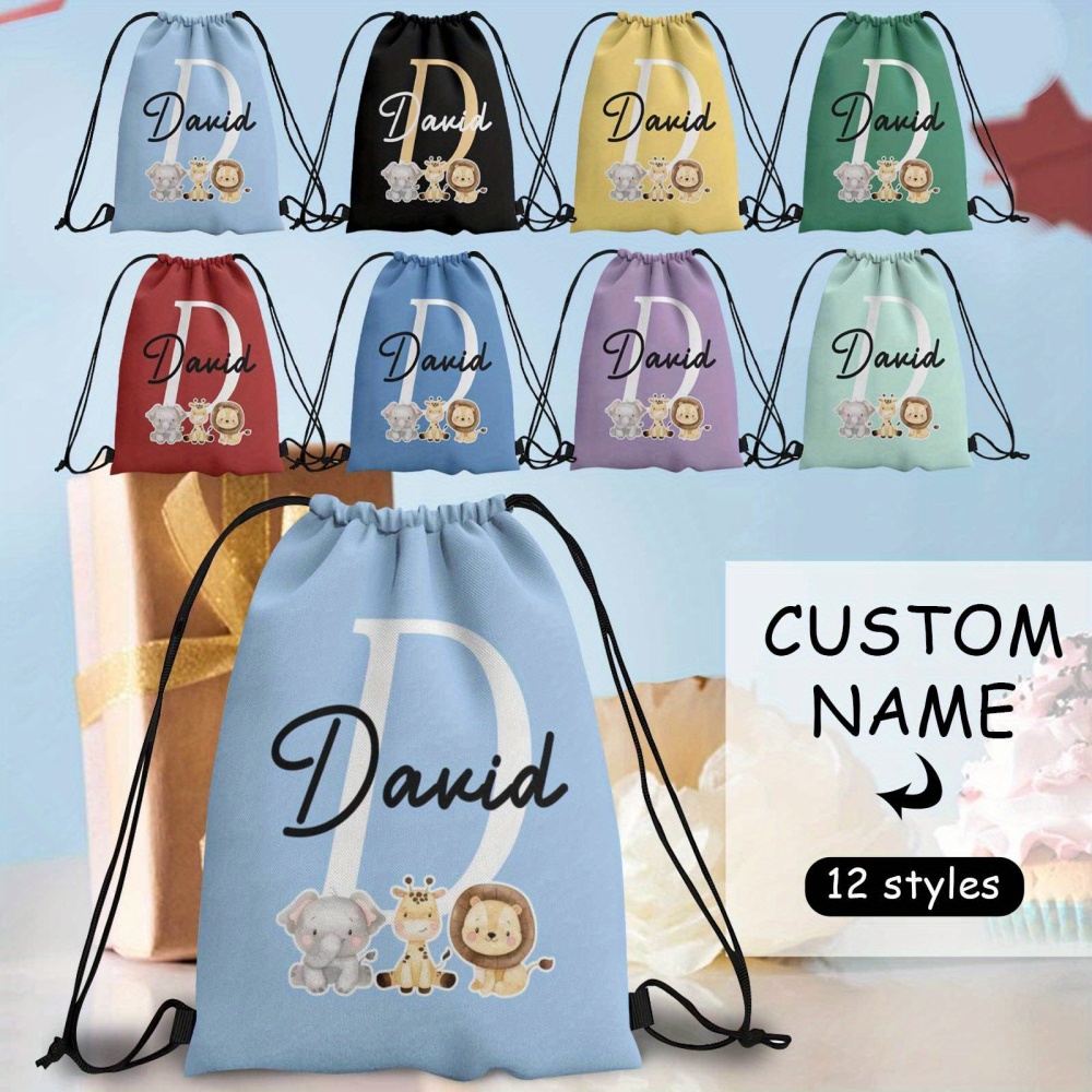 1Pc 귀여운 동물 테마 맞춤형 이름/텍스트 맞춤형 드 - Drawstring Gym Bag 리뷰 및 가격