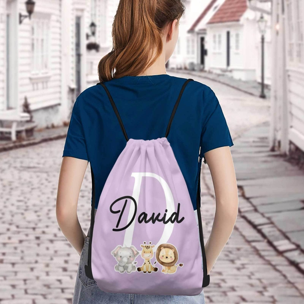 1Pc 귀여운 동물 테마 맞춤형 이름/텍스트 맞춤형 드 - Drawstring Gym Bag 리뷰 및 가격
