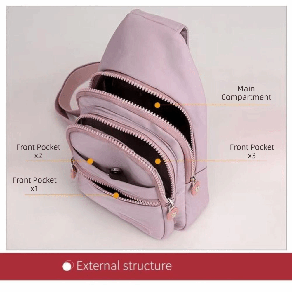 나일론 여성용 가슴 가방 방수 지퍼 체스트 백 팩 경량 - Sling Backpack Shoulder 리뷰 및 가격
