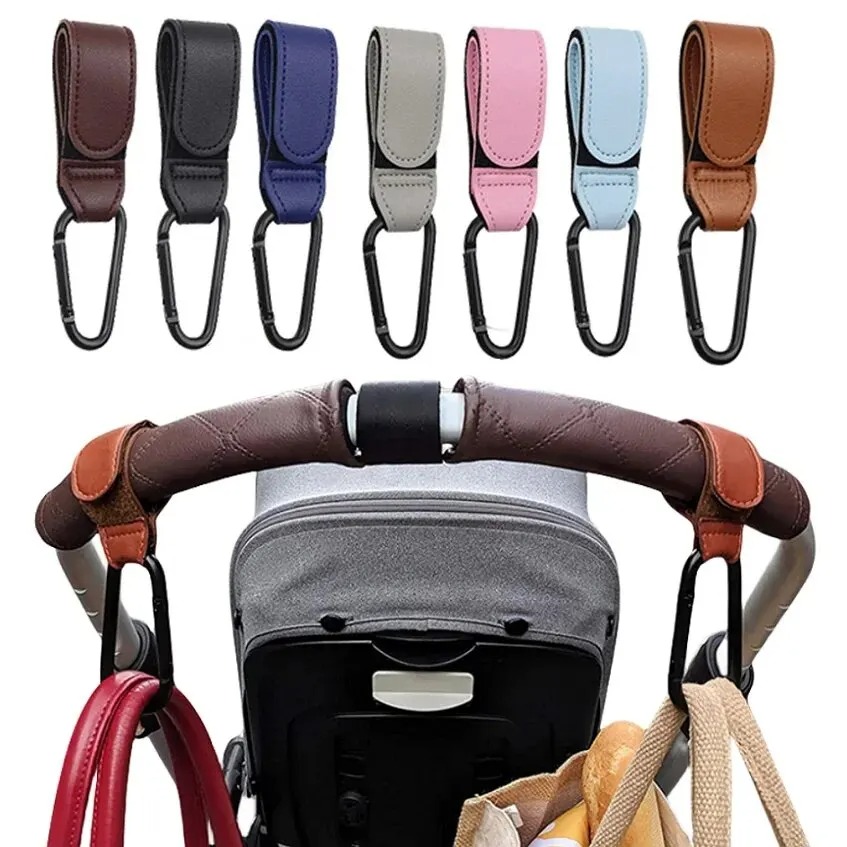 2개 가죽 카트 훅 유모차 훅 PU 조절 가능한 유모차 - Backpack Diaper Bag 리뷰 및 가격