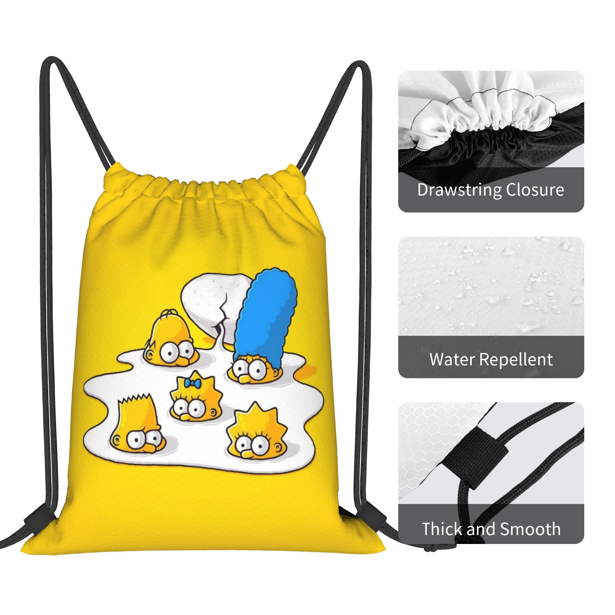심슨스 만화 드로스트링 백팩 체육관 스포츠 가방 방수  - Drawstring Gym Bag 리뷰 및 가격