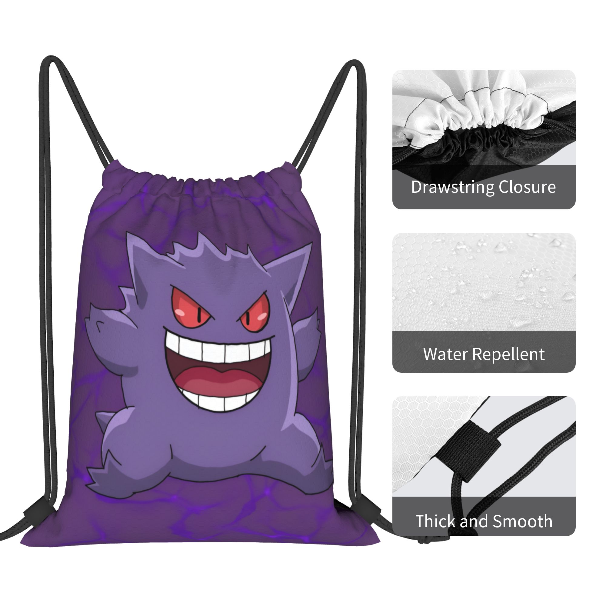 맞춤형 포켓몬 게나르 드로스트링 백팩 스포츠 짐 가방  - Drawstring Gym Bag 리뷰 및 가격